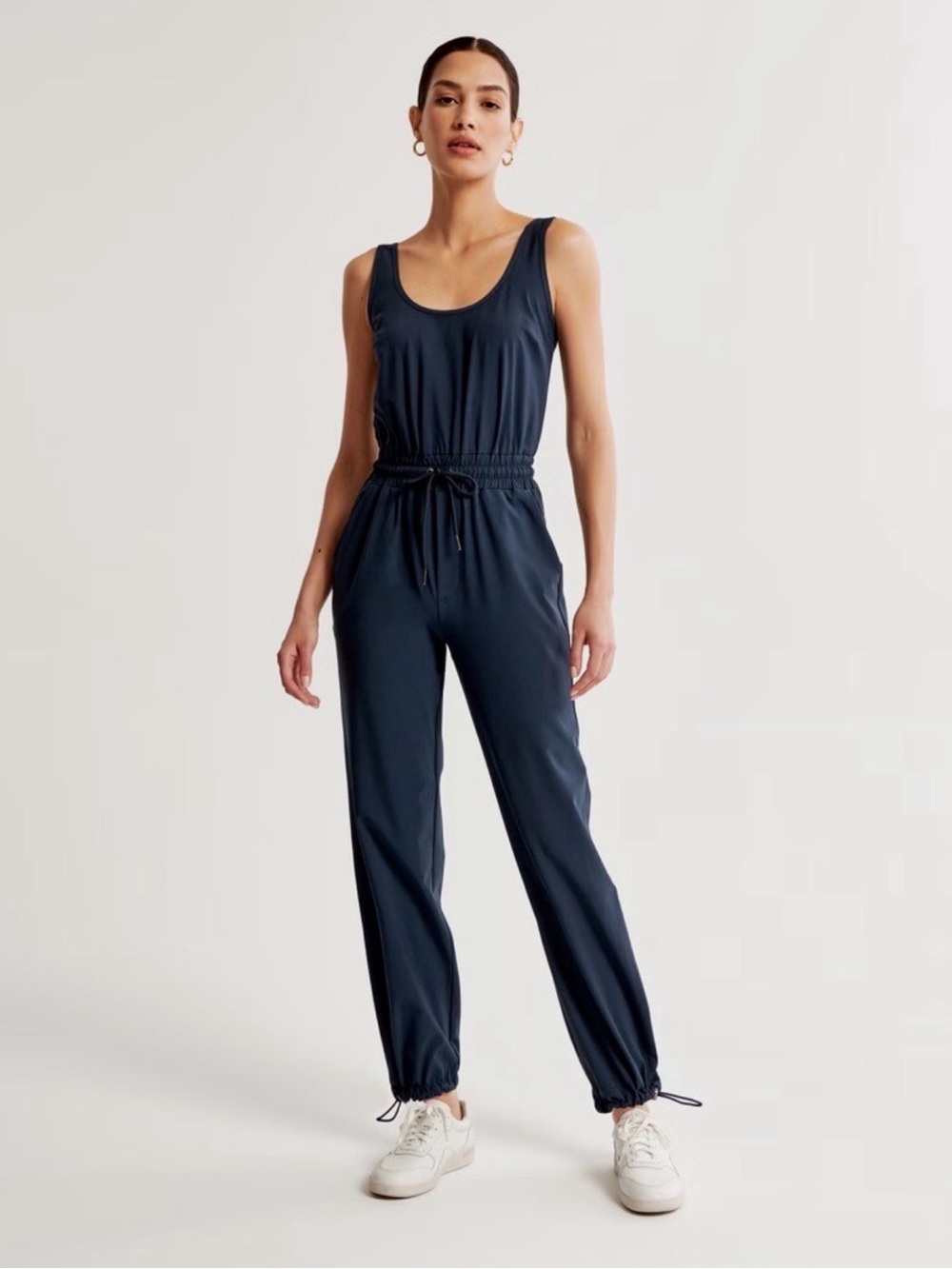 Abercrombie & Fitch Navy Drawstring Waist Sleeveless Jumpsuit Size XS